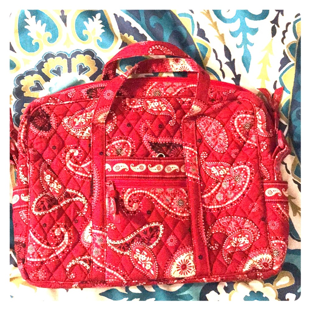 Red paisley laptop bag